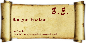 Barger Eszter névjegykártya